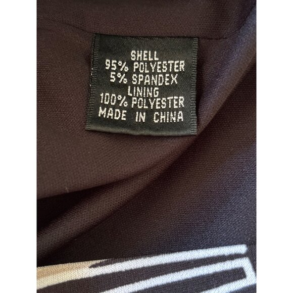 Adrianna Papell Black Beige Abstract Print Sheath Dress, Pleated Details Size 10 - Picture 9 of 10